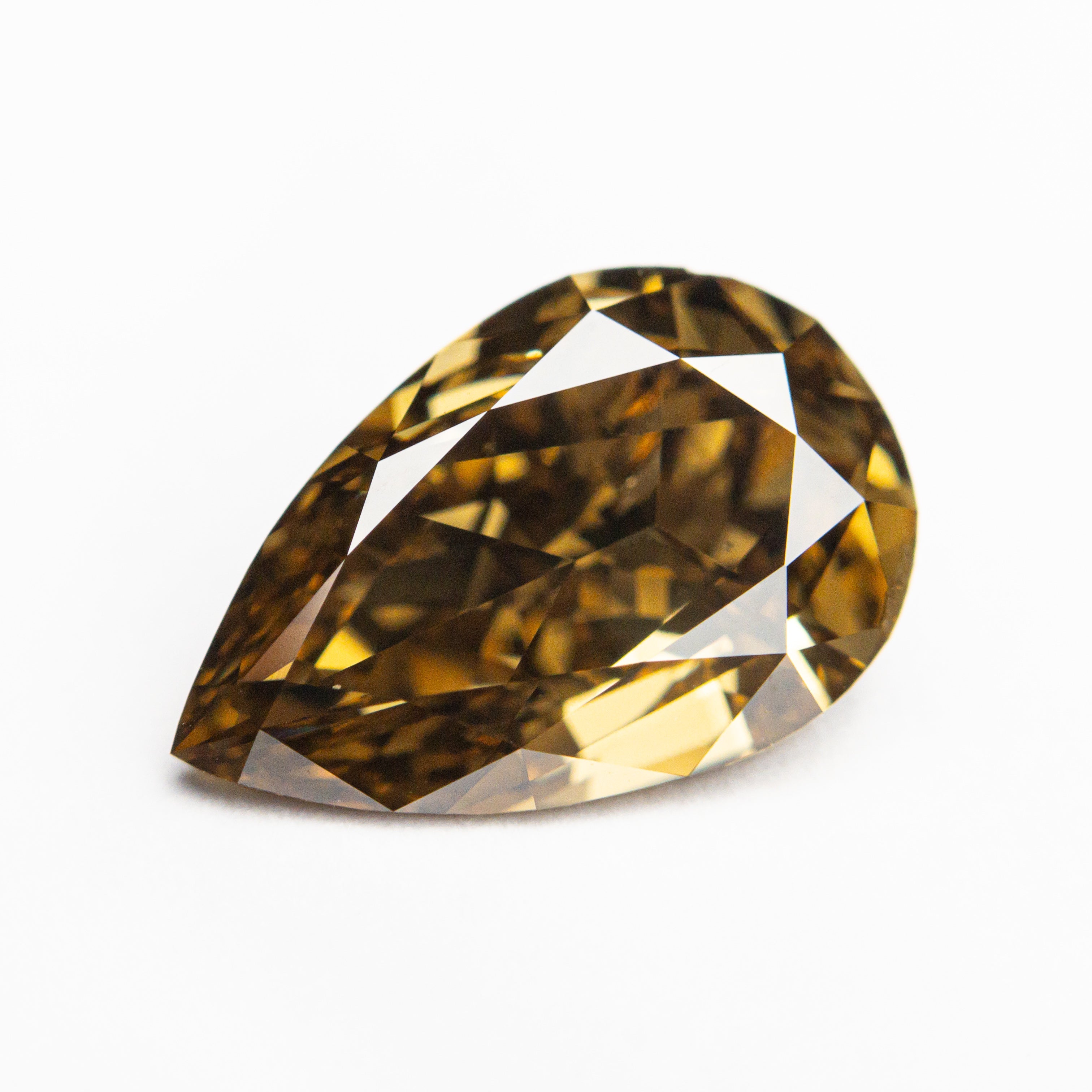 2.50ct 11.97x7.83x4.23mm GIA SI1 Fancy Dark Yellow-Brown Pear Brilliant π¦πΊ 24110-01