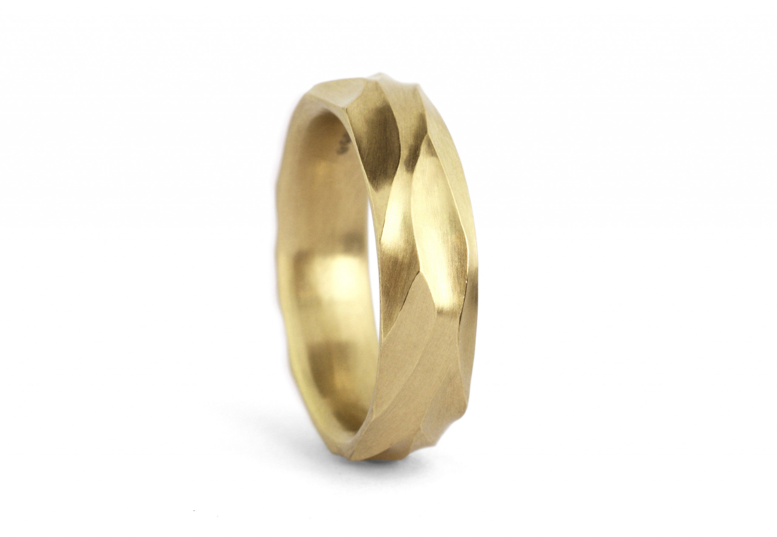 Dune textured yellow gold mens wedding ring