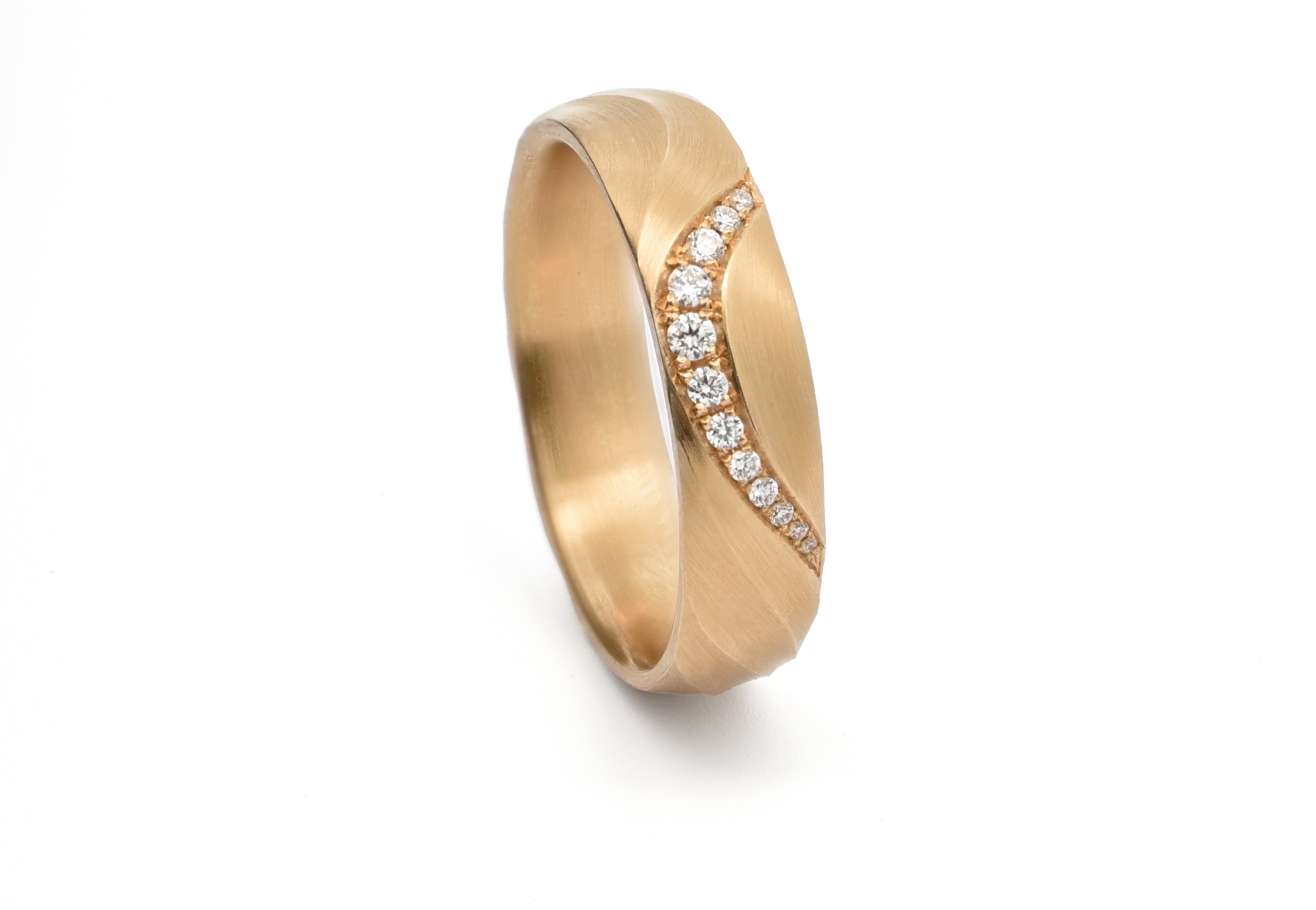 18ct Gold Diamond Set Aeolian II Band Ring