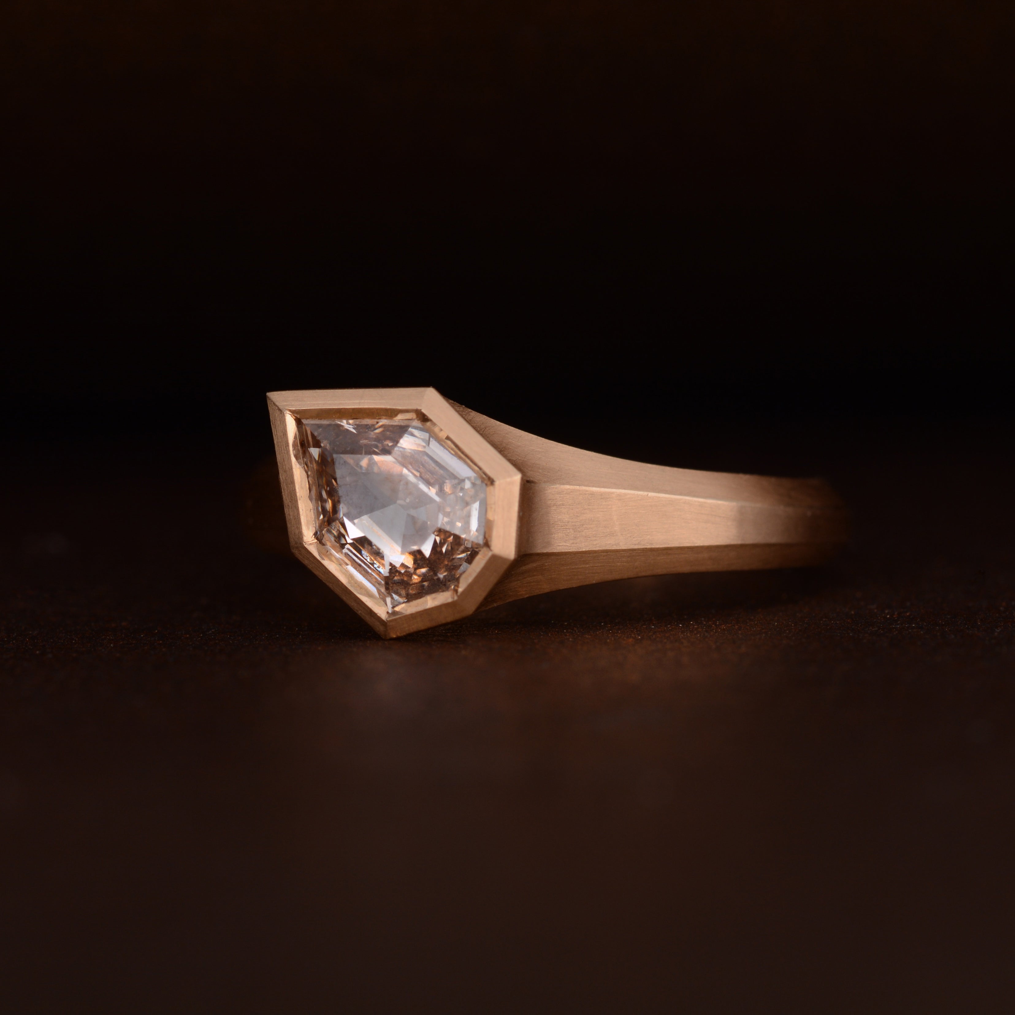 Aegis rose gold empress cognac diamond ring