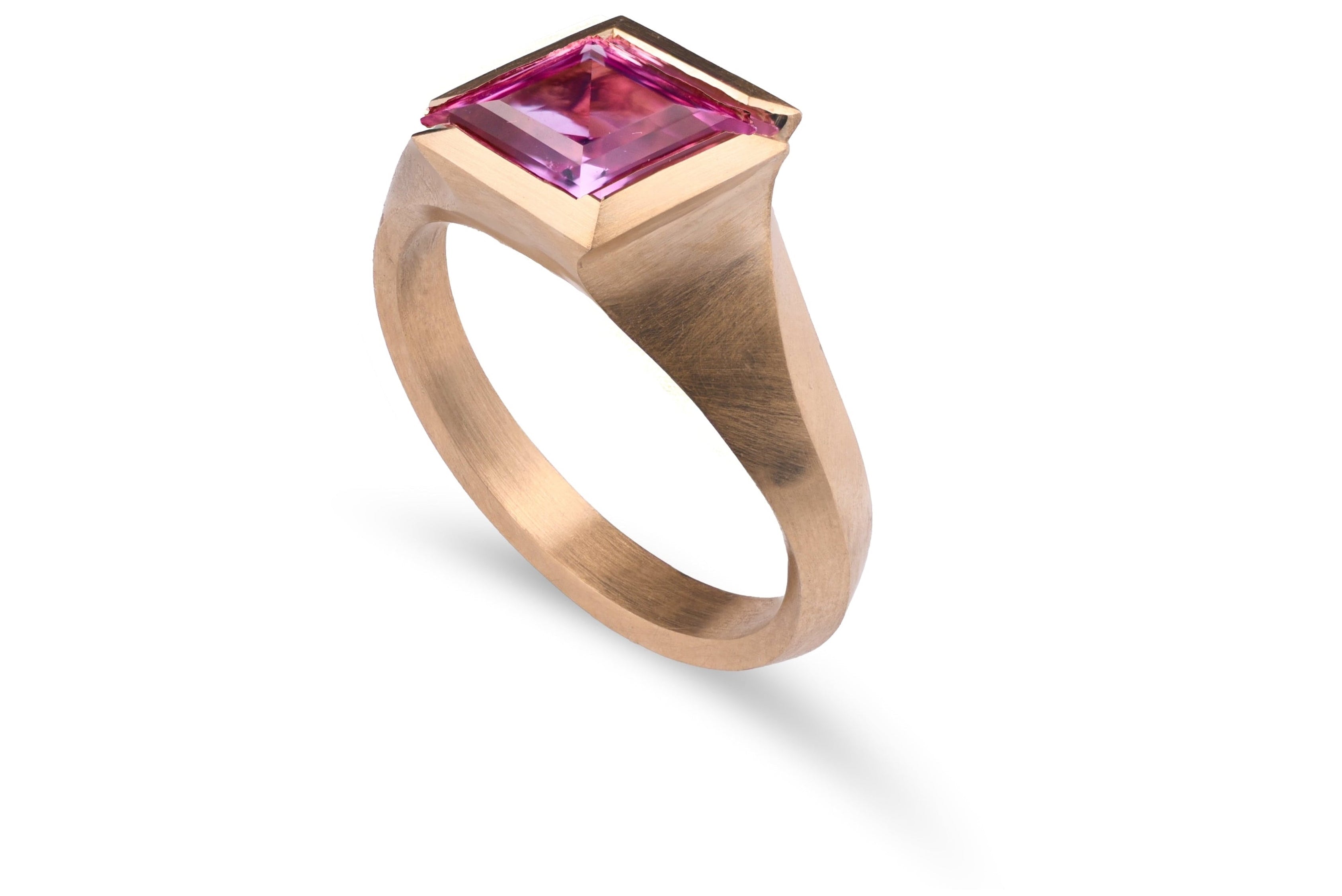 18ct Rose Gold Pink Sapphire Kite Aegis Ring