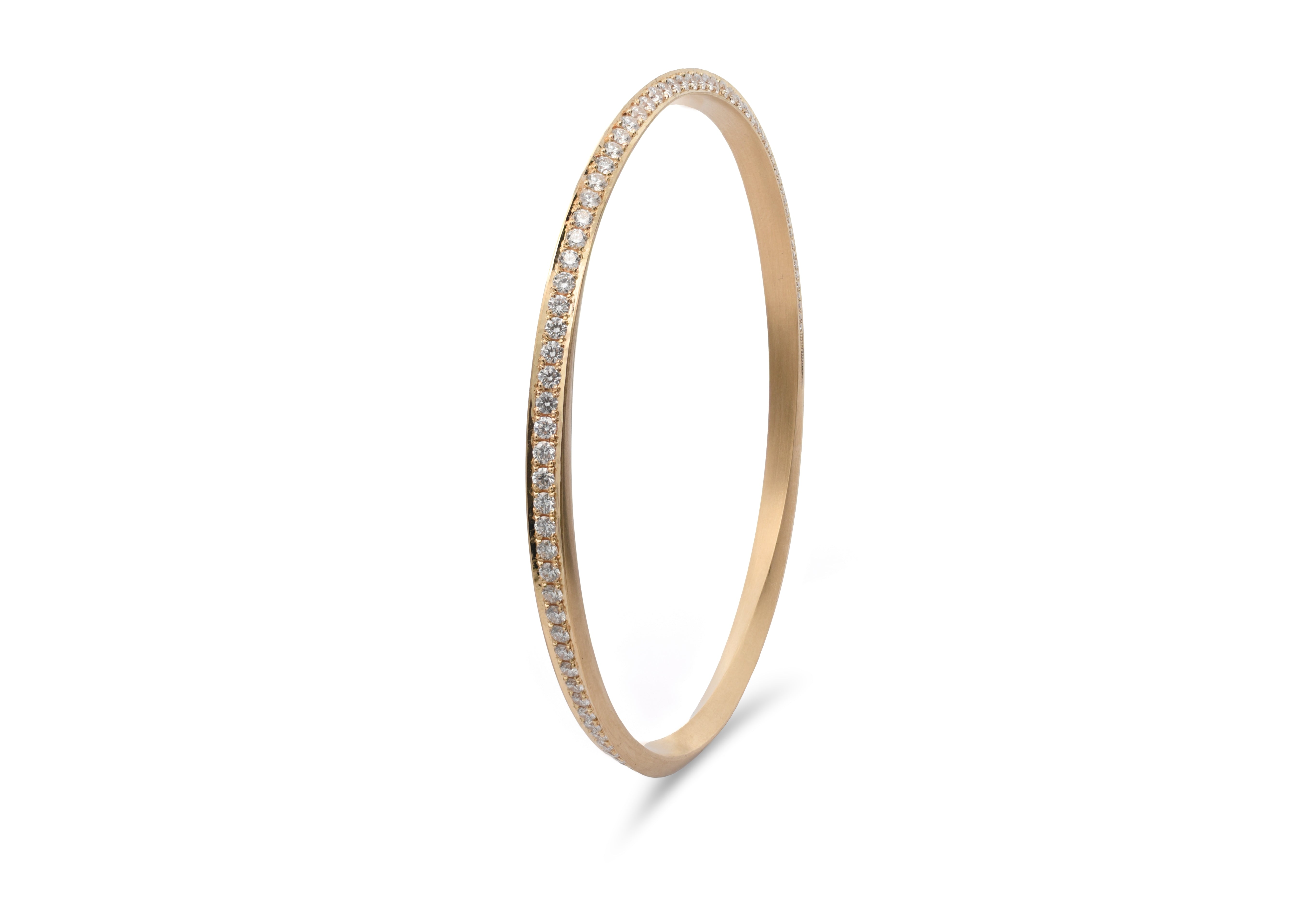 18ct Yellow Gold Diamond Set Mobius Bangle