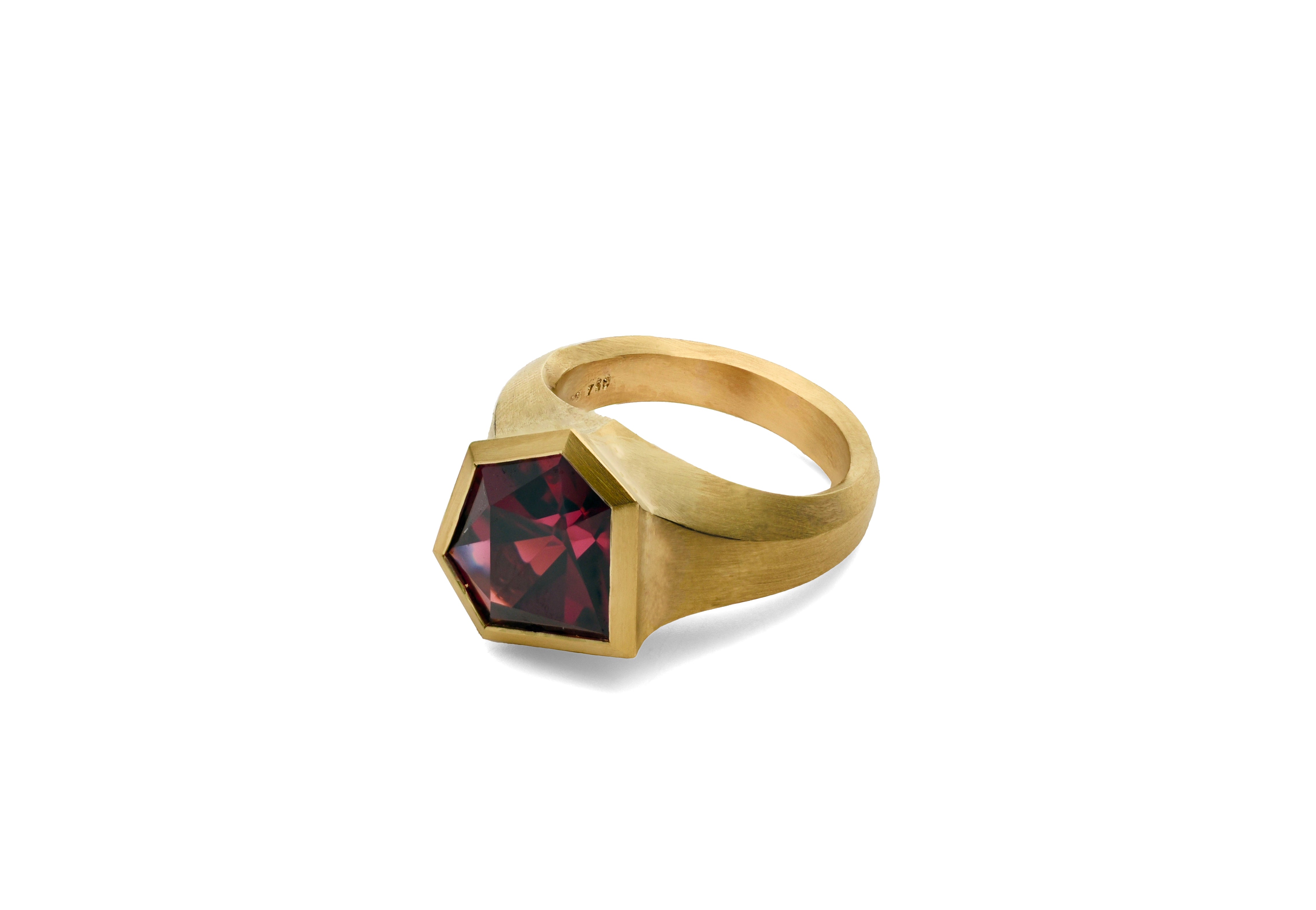 18ct Yellow Gold Rhodolite Aegis Cocktail Ring