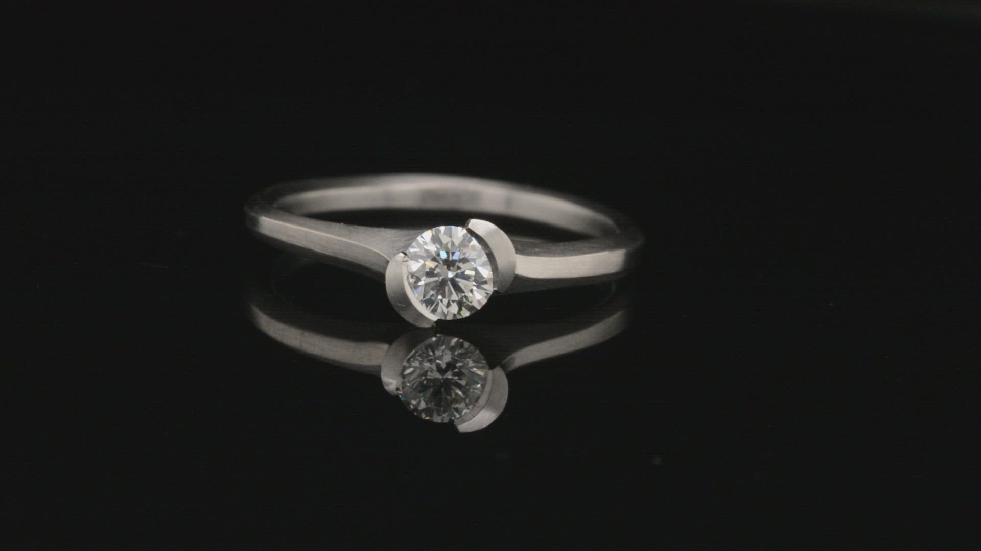 Arris engagement ring white diamond platinum