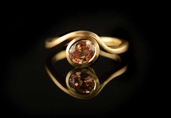 Orange sapphire and rose gold Balance ring