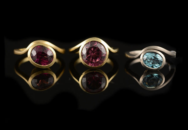 Balance coloured stone dress rings