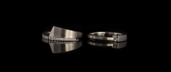 platinum and diamond overlap wedding rings