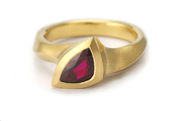 Carved ruby ring engagement ring