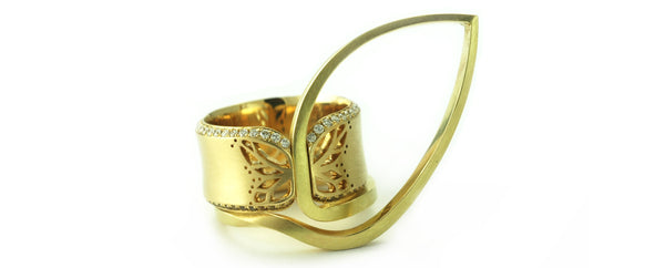 18ct yellow gold butterfly ring