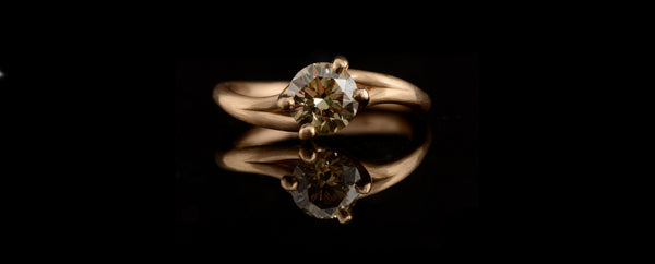 Embrace Ring Cognac Diamond Rose Gold Engagement Ring