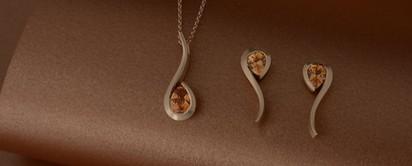 January Garnets in a Twist pendant and earrings