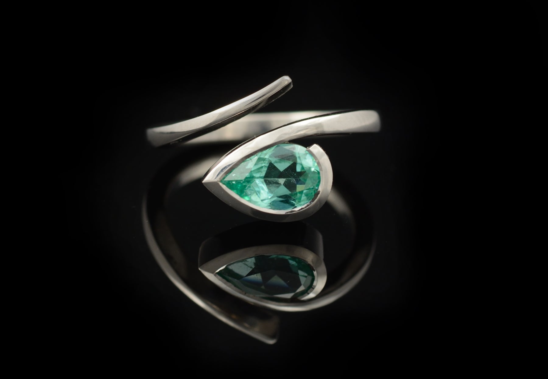 Forged Paraiba tourmaline Twist engagement ring