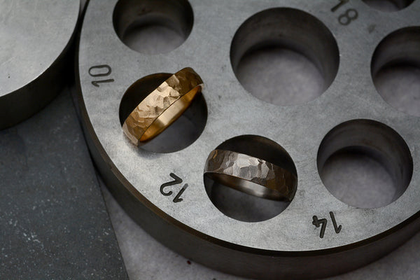The making of our hammered wedding rings