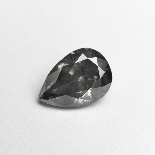 1.01ct 7.83x5.42x3.38mm Fancy Dark Grey Pear Brilliant 19913-01