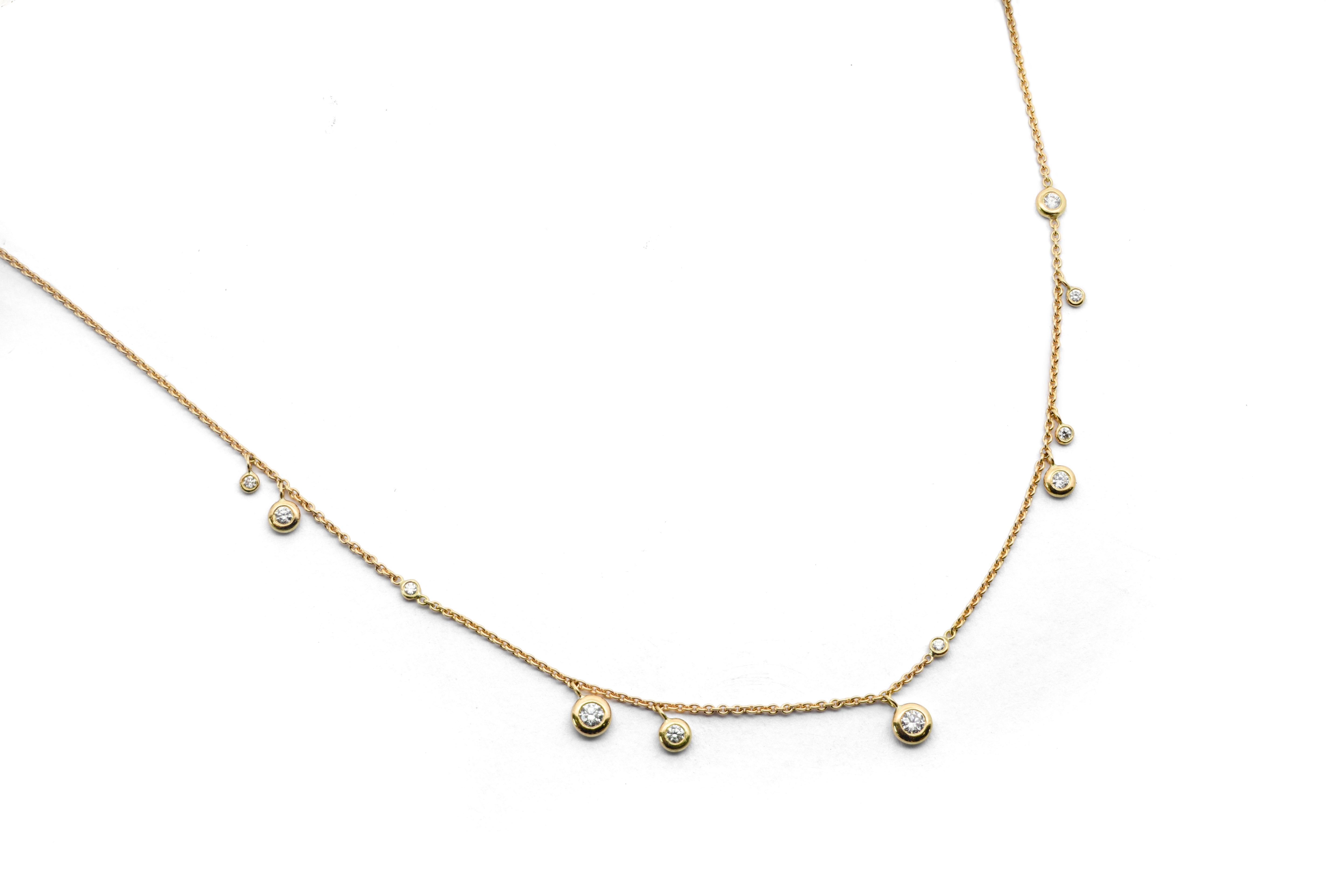 18ct Yellow Gold diamond drop Necklace