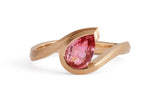 Rose gold and padparadscha sapphire Wave ring McCaul