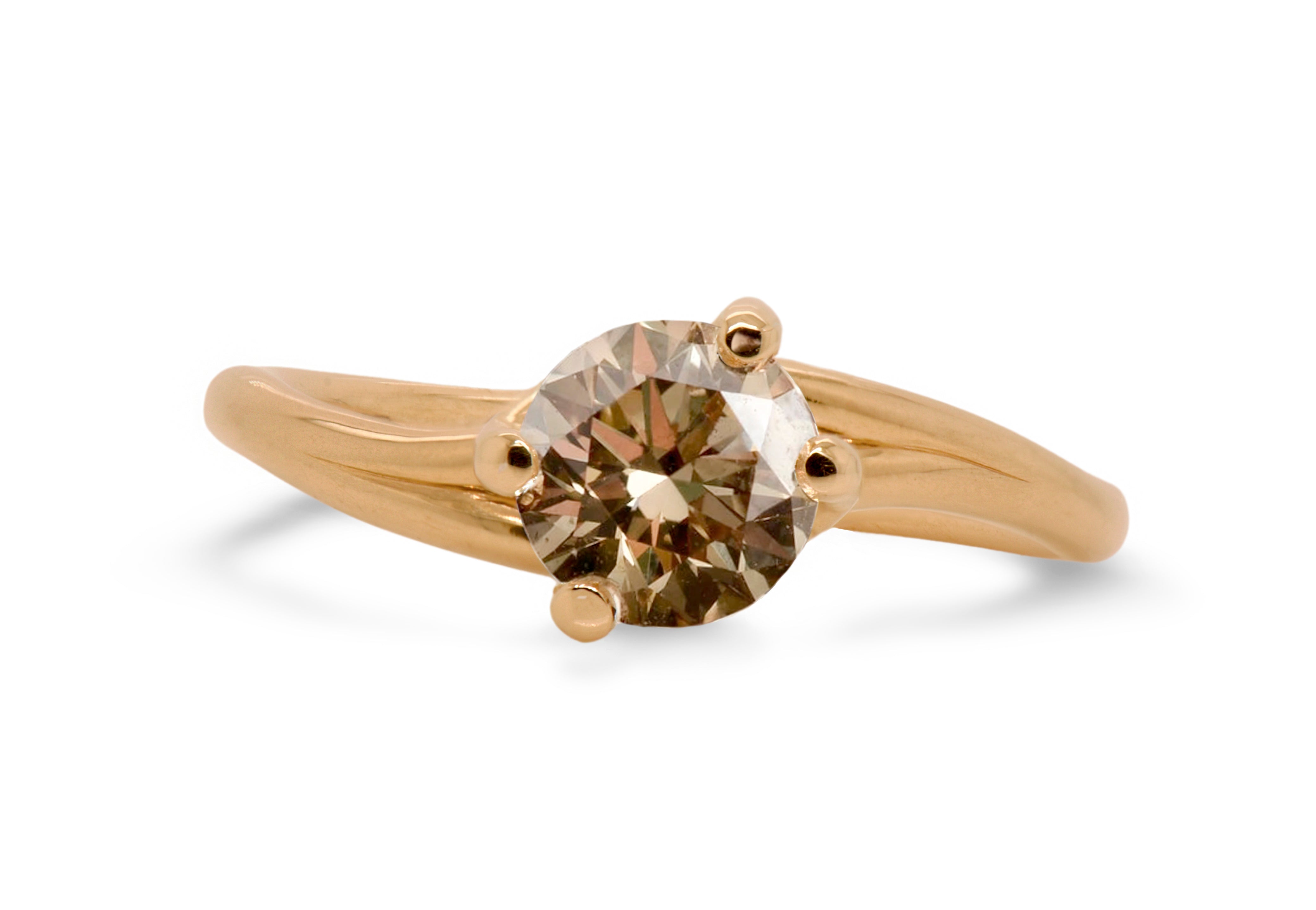 ‘Embrace’ 18ct rose gold and cognac diamond ring
