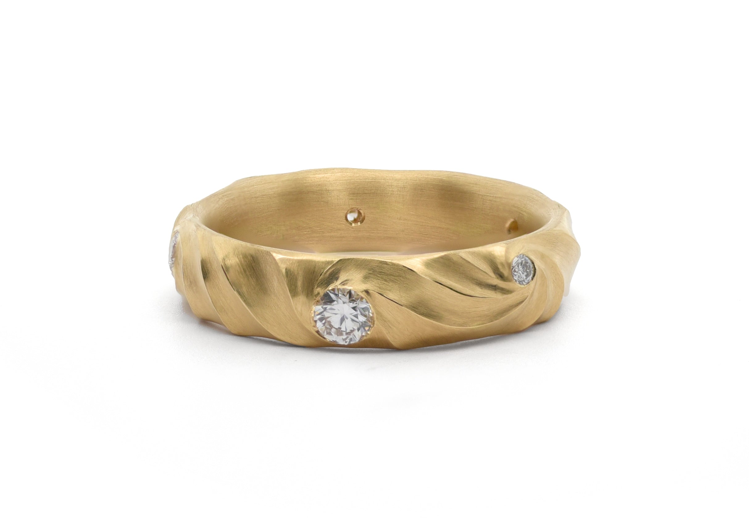 18ct Yellow Gold Diamond Aeolian III Band