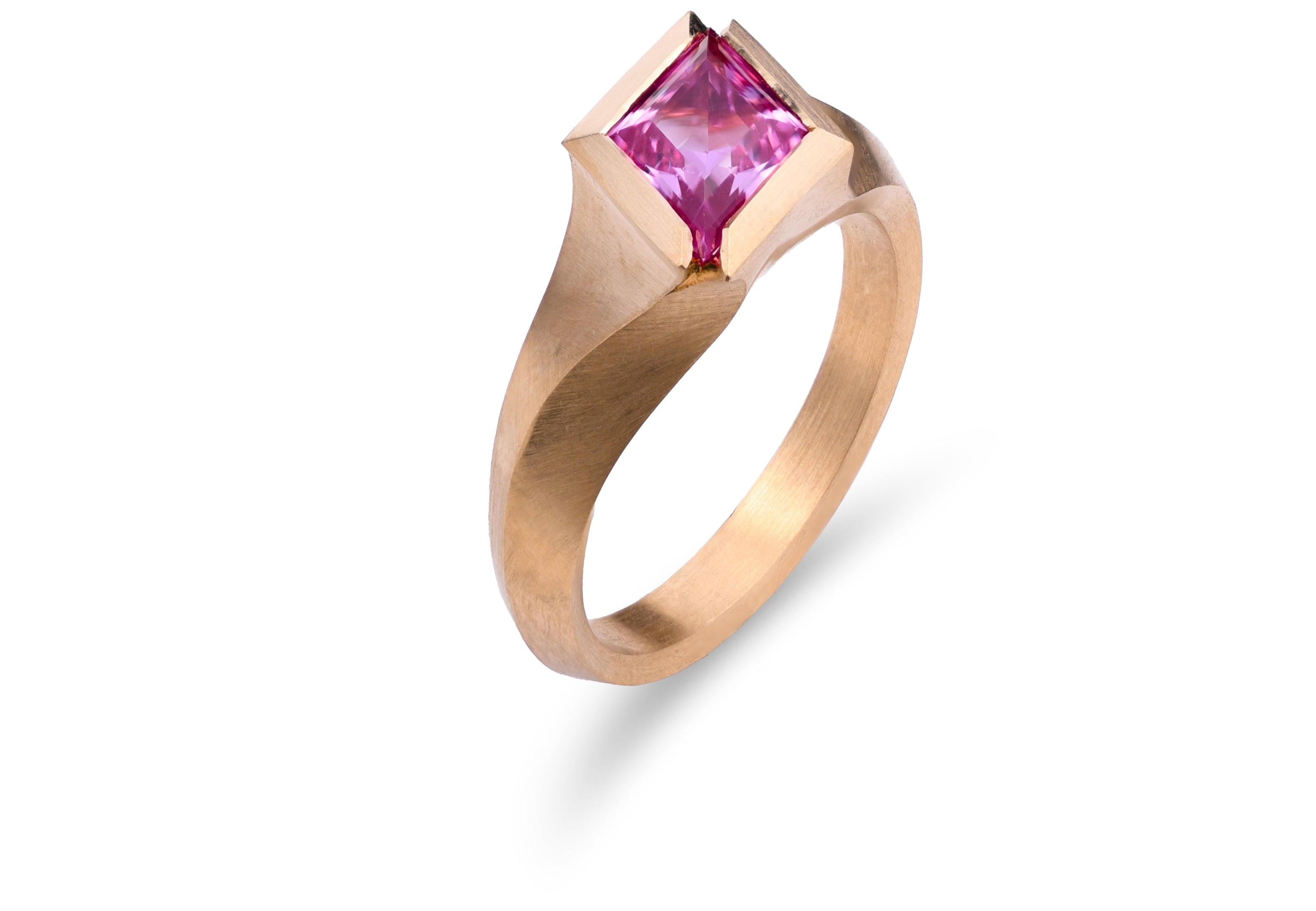 18ct Rose Gold Pink Sapphire Kite Aegis Ring