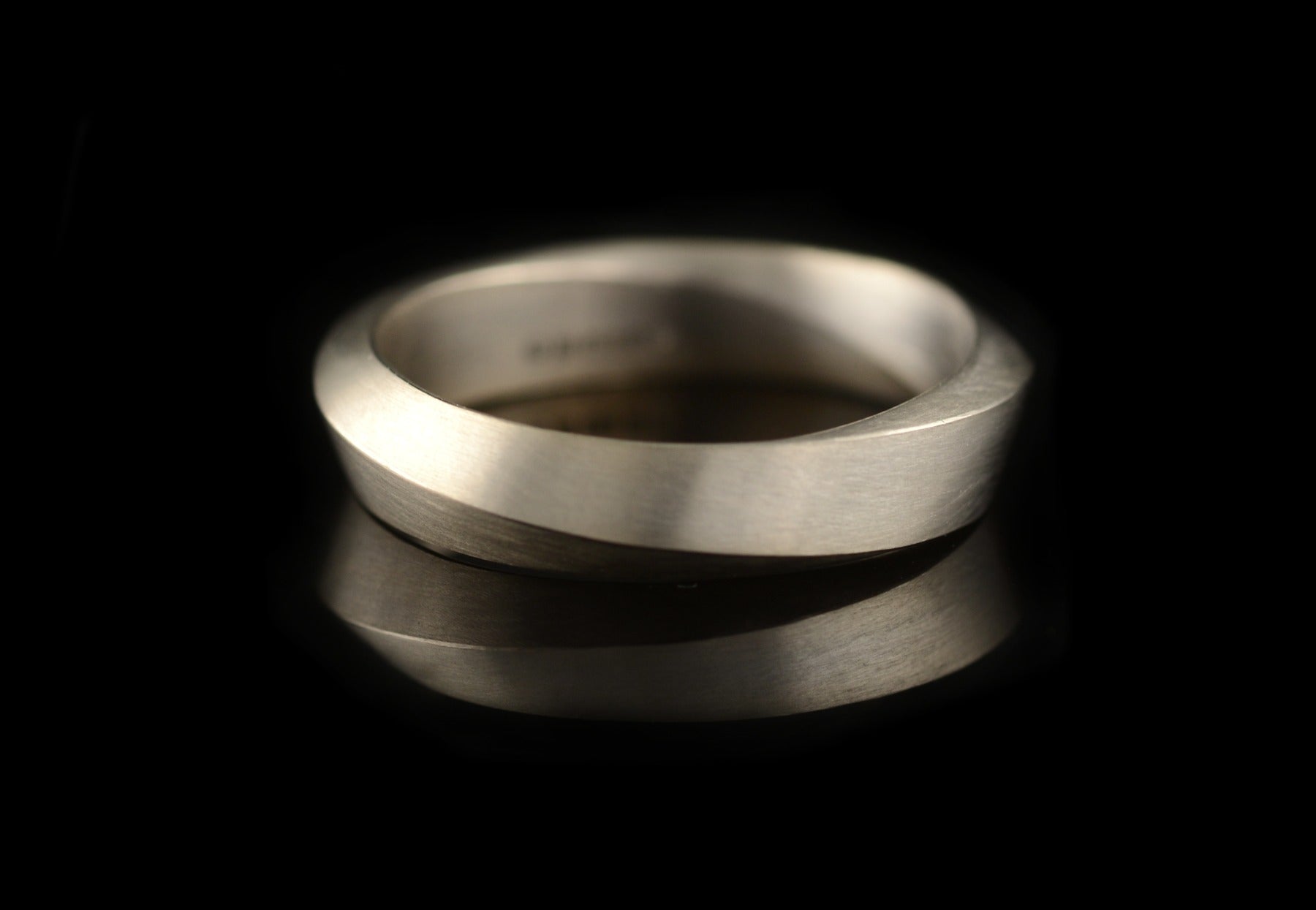Mobius white gold mens wedding ring