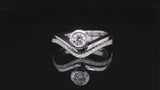 'Balance' platinum engagement ring with matching wedding band