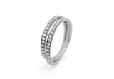18 carat white and diamond gold double loop eternity band