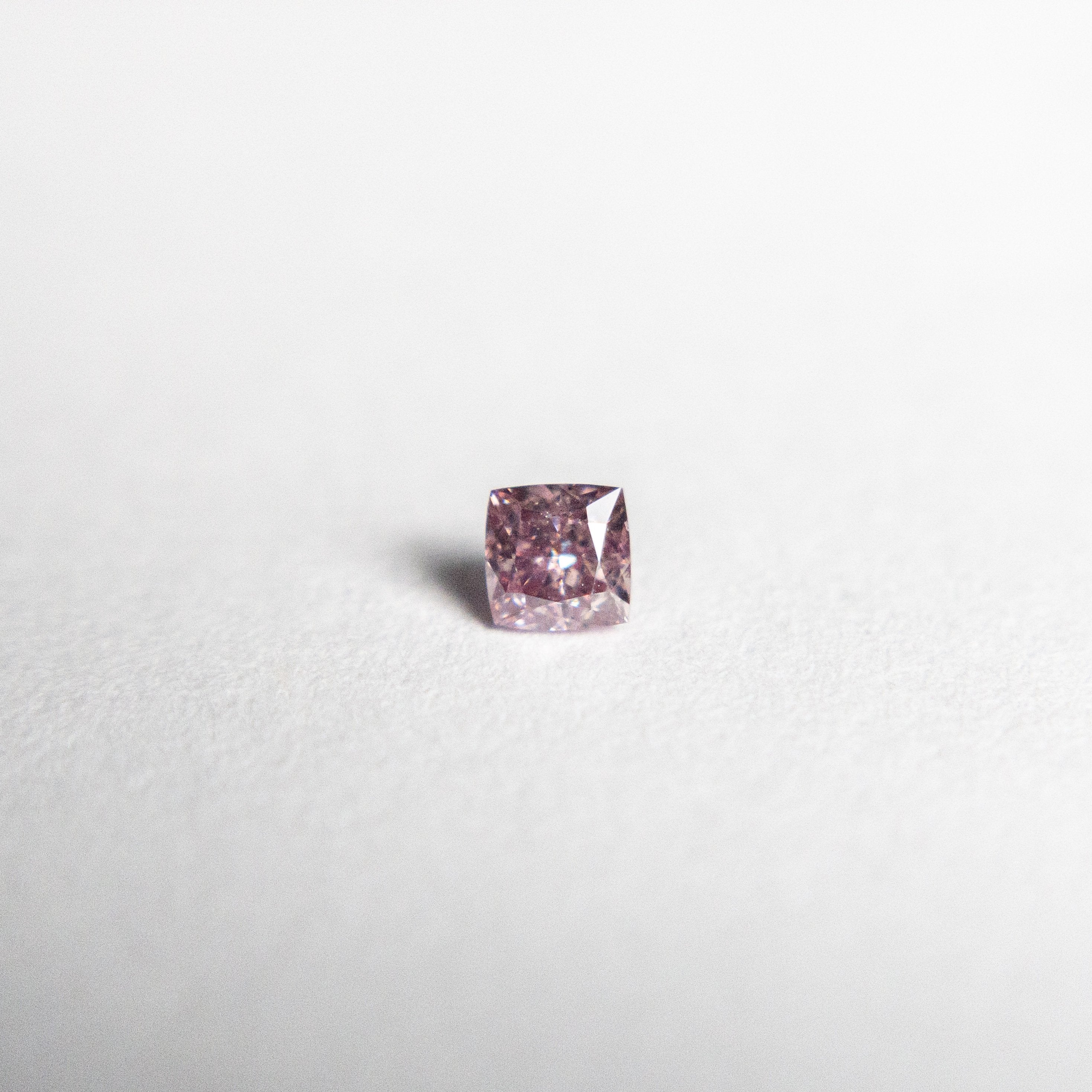 0.09ct 2.38x2.37x1.73mm Argyle Fancy Intense Purple Pink Cushion Brilliant 18680-01 - Misfit Diamonds