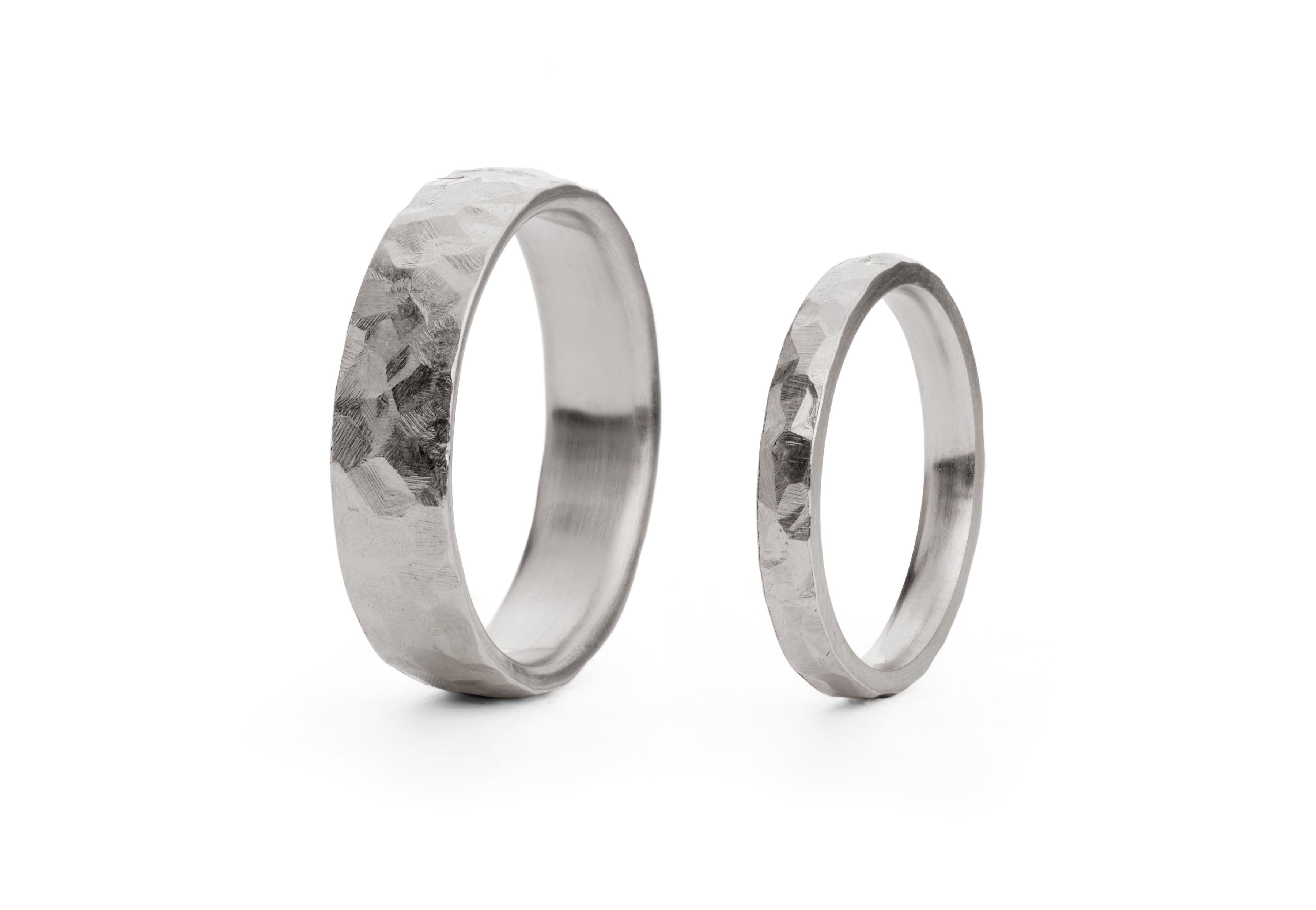 Ladies and mens hammered wedding bands-McCaul