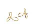 18 carat gold triple loop wire stud earrings-McCaul