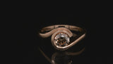 'Wave' rose gold engagement ring with cognac diamond