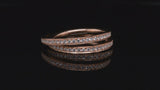 'Wrapover' rose gold and cognac diamond double loop band