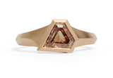 Aegis ring with Shield shaped diamond