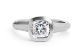 Arris Contemporary engagement ring with cushion shaped diamond-McCaul
