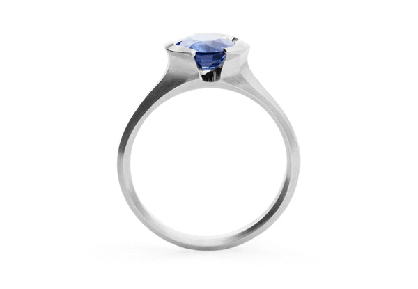 Arris carved platinum and sapphire ring-McCaul