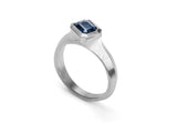 Platinum Arris ring with emerald cut sapphire-McCaul