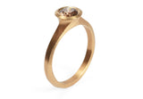 Arris engagement ring rose gold set with a round cognac diamond