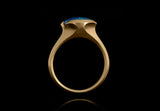 Carved yellow gold and black opal Arris ring-McCaul
