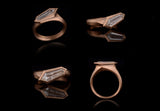 Aegis shield shape diamond and rose gold ring
