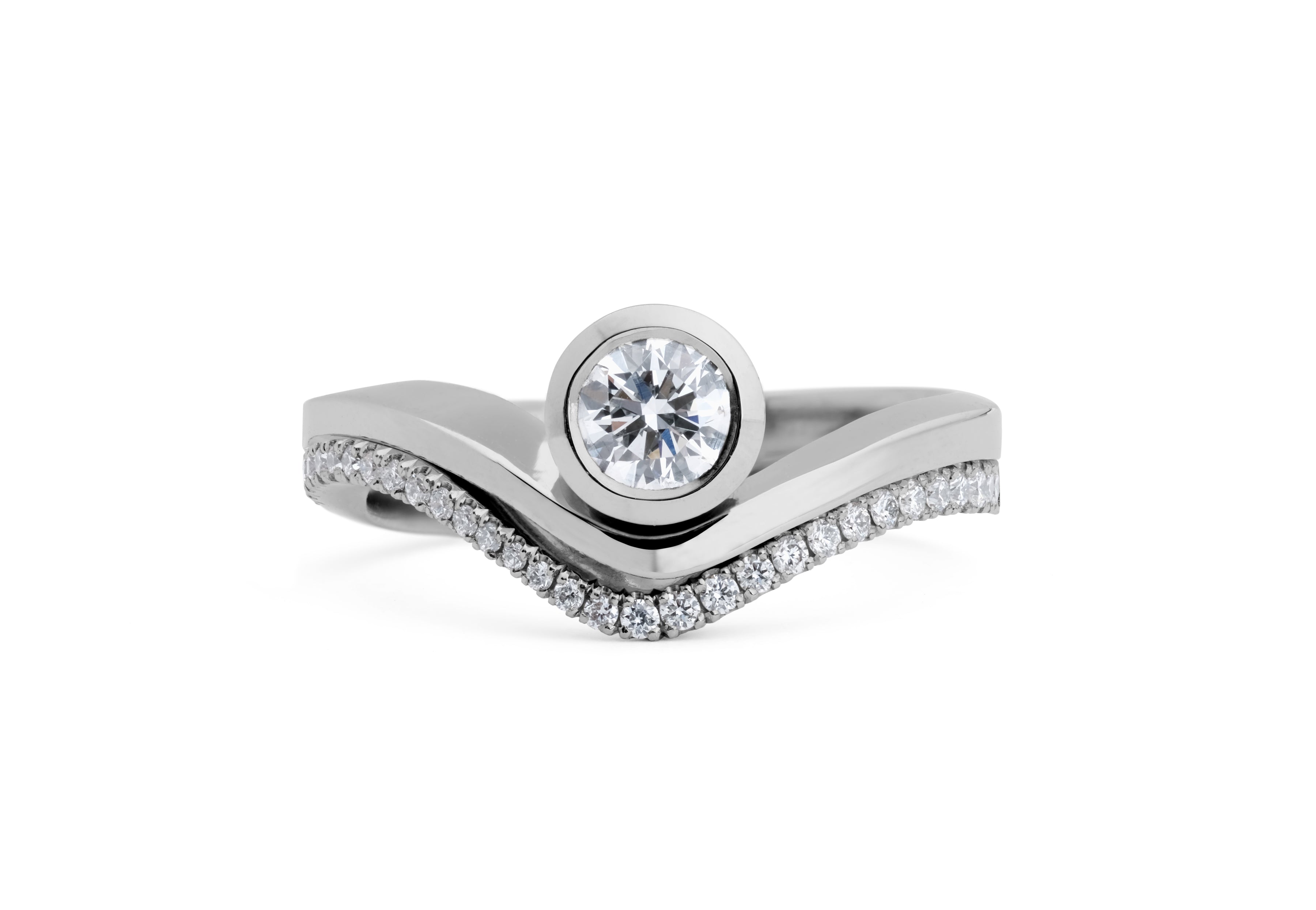 Diamond set fitted Balance wedding band-McCaul