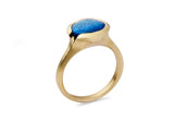 Carved yellow gold and black opal Arris cocktail ring