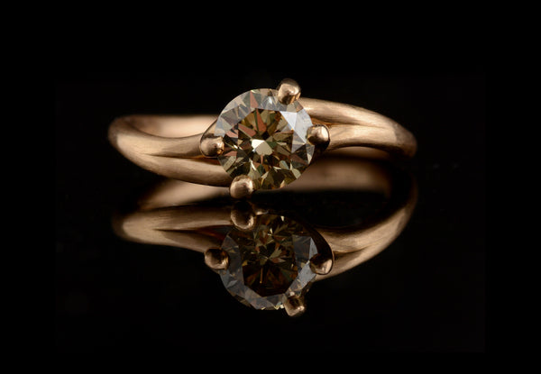 ‘Embrace’ 18ct rose gold and cognac diamond ring-McCaul