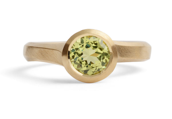 Fairtrade yellow gold Arris ring with Chrysoberyl