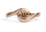 Fairtrade rose gold Wave ring with Argyle cognac diamond