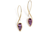 Forged yellow gold and amethyst earrings-McCaul