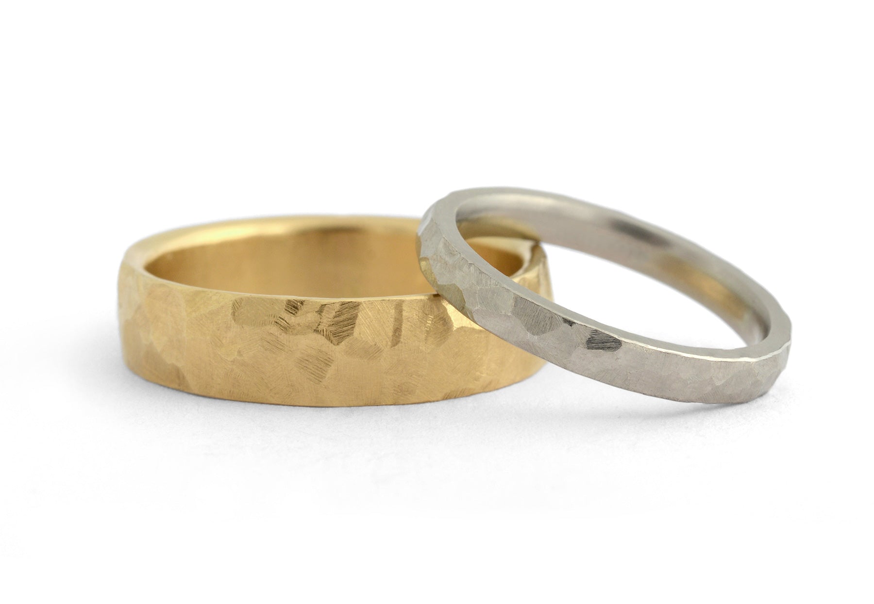 Ladies and mens hammered wedding bands-McCaul