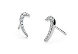Diamond set platinum earrings-McCaul