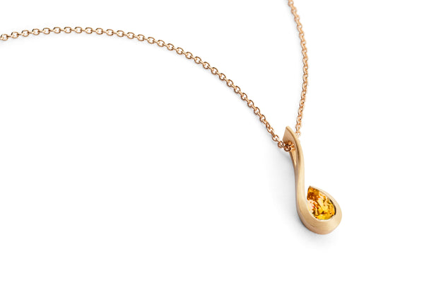 Rose gold and mandarin garnet Twist pendant