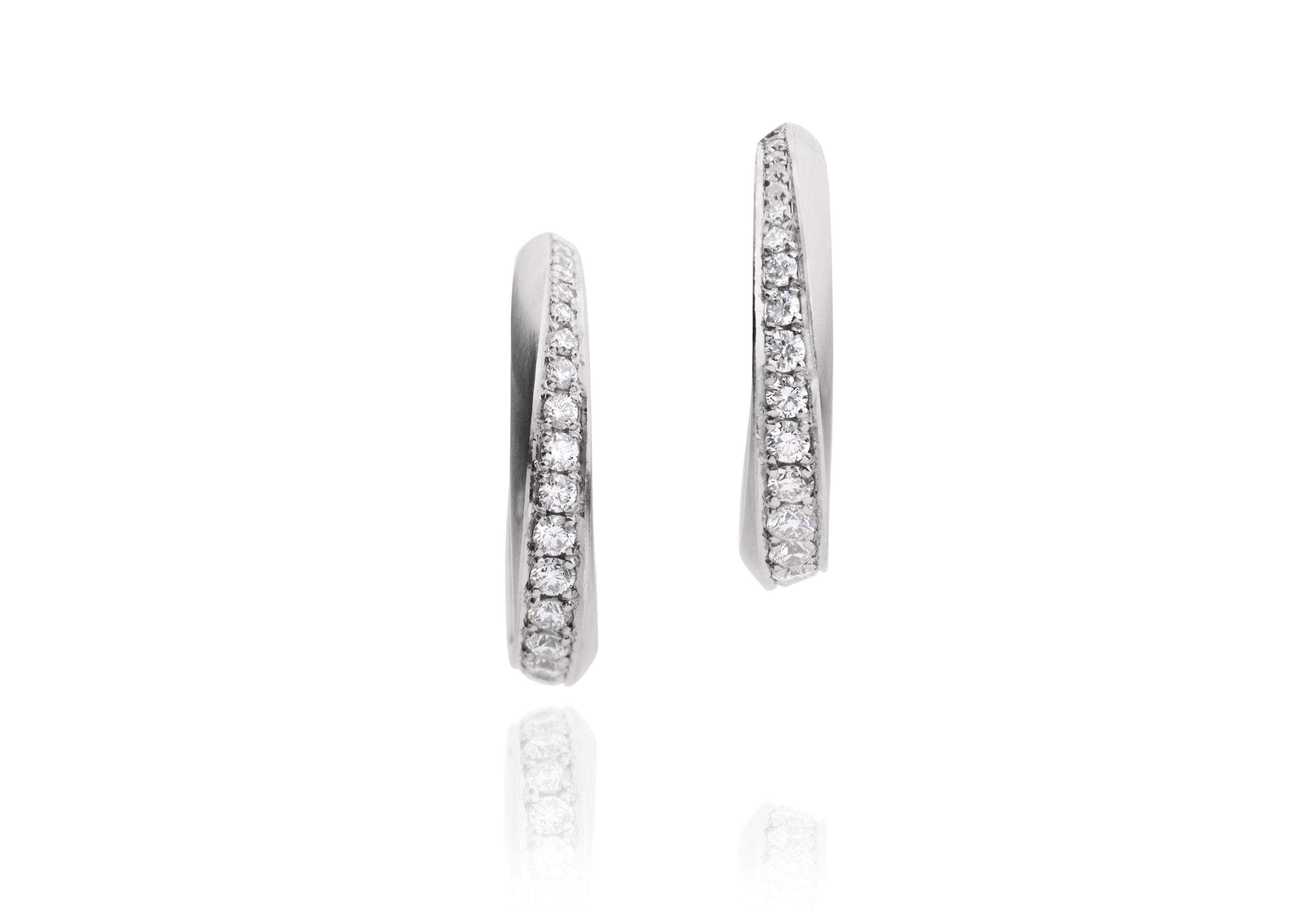 Diamond set Mobius hoop earrings-McCaul