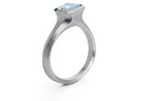 emerald cut blue diamond engagement ring