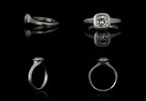 Arris Contemporary engagement ring with cushion shaped diamond-McCaul